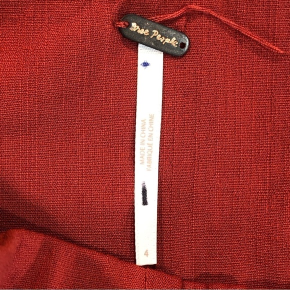 Free People Larissa Pant Terracotta Sunset orange high waist textured flowy 4 - Picture 5 of 8